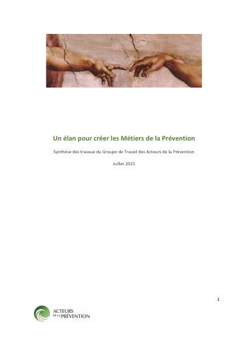 Couverture : Les métiers de la prévention